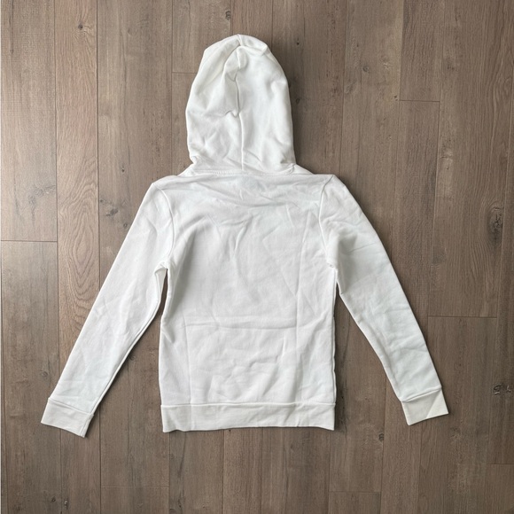 Adidas White Hoodie with Zebra Patterned Blue Logo NWT - Picture 8 of 8